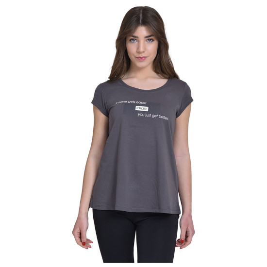 Target Γυναικεία κοντομάνικη μπλούζα T-Shirt Asymmetric Hem Single Jersey "Better"
